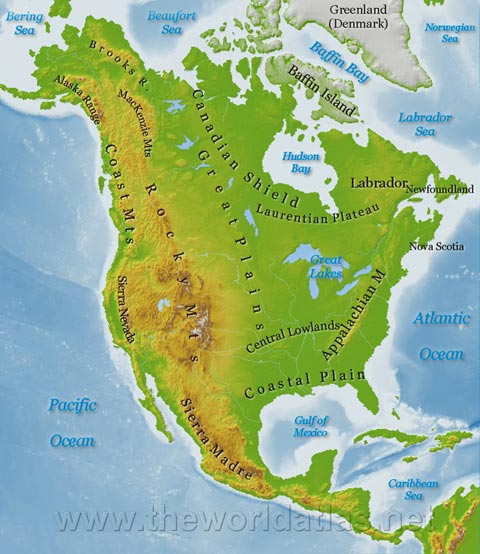 World Map North America